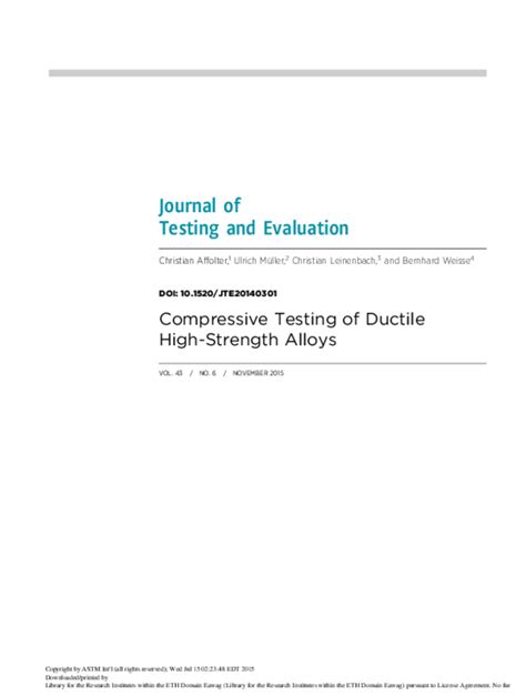 Compressive Testing of Ductile High